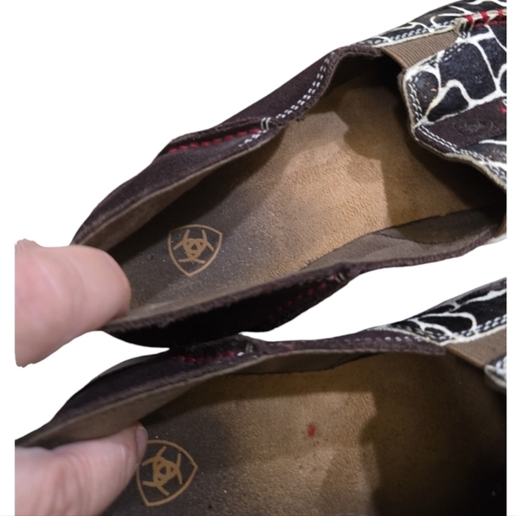 Ariat Chocolate Chip Giraffe Print Cruiser Slip-on Shoes 8.5 Leather - Picture 7 of 9